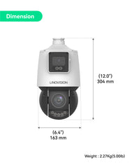 NDAA 4MP Dual Lens Network PTZ Camera, Night ColorVu, 25x Optical Zoom, Two-Way Audio