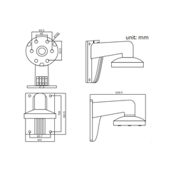 ( Bracket-33WM ) DS-1273ZJ-130-TRL Wall-mount bracket for turret dome camera White Aluminum alloy