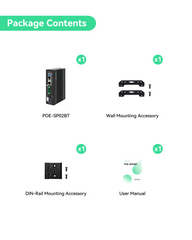 ( POE-SP02BT ) Industrial 90W BT PoE++ Splitter with Dual DC Outputs, DC24V and Switchable DC5/9/12/20V