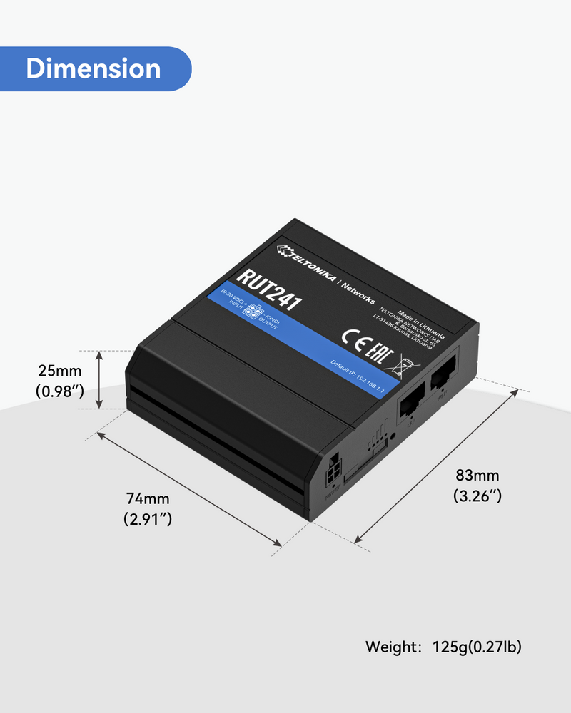 Teltonika New Cat4 LTE Cellular Router - RUT241