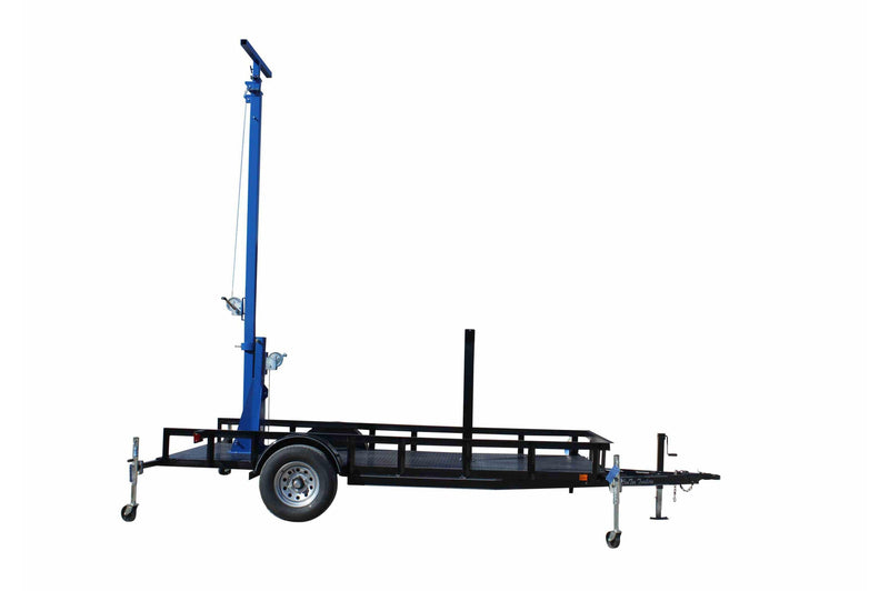 25' 3-Stage Light Mast on 12' Tandem Axle Trailer - Extends up to 25 Feet - Mount LED, HID, Halogen - LINOVISION US Store