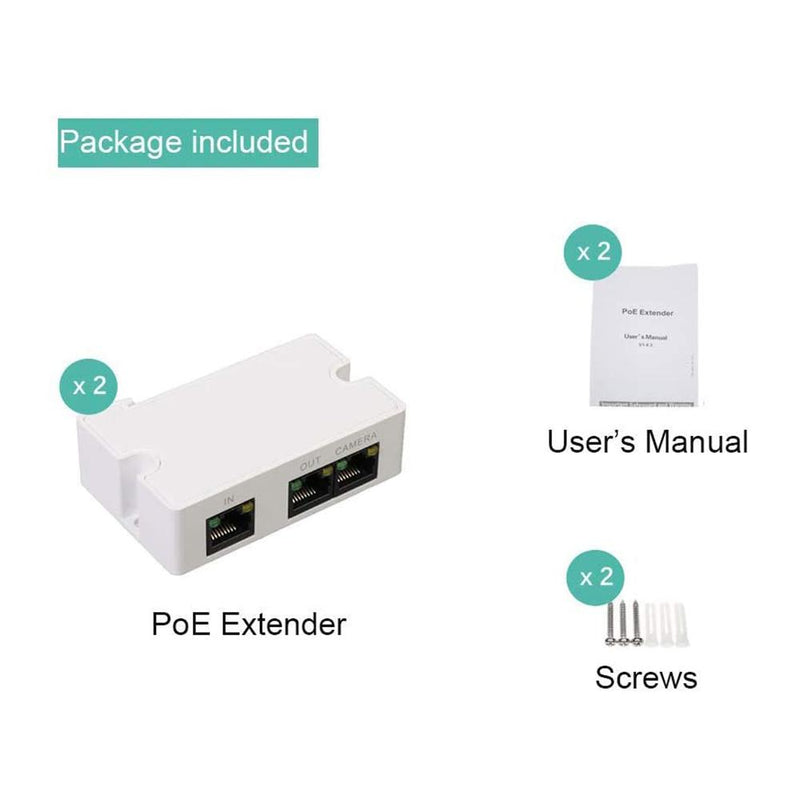 Passive POE Extender with two POE outputs  300ft POE extension  max 900ft with cascading 2 Pack - LINOVISION US Store