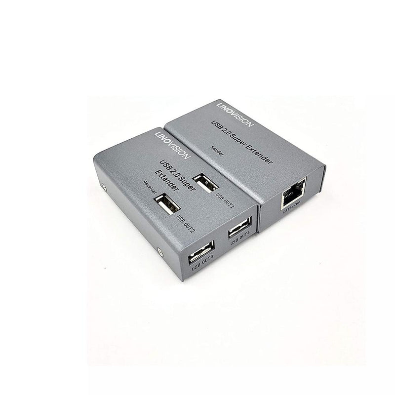 Mini USB Extender Max 200ft Over Cat5e/6 Cable with 4 USB2.0 Output  Max 480Mbps - LINOVISION US Store