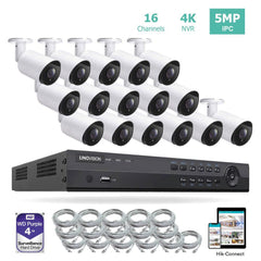 16 Channel 4K PoE IP Camera System 16 Channel 4K NVR and 16 5MP PoE Bullet Security Cameras With 4TB HDD - LINOVISION US Store