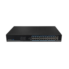 24 Port PoE Switch, 802.3at/af PoE+ 250W Unmanaged Switch with 2 Gigabit Uplink Ports, Support PoE Automatic Reboot and One Key Vlan Mode - LINOVISION US Store