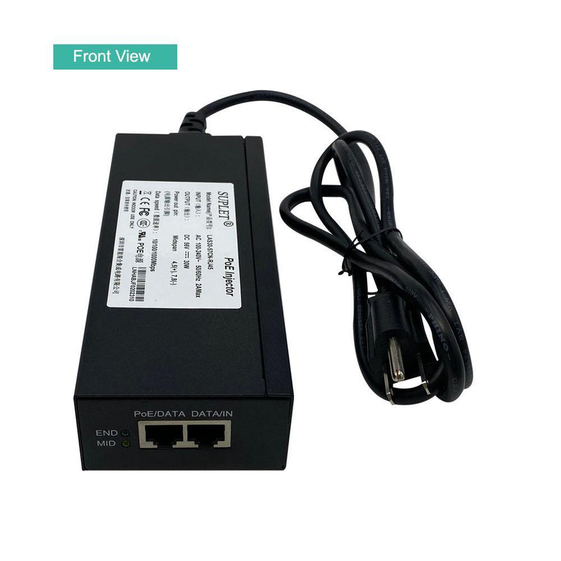 30W Gigabit Single Port Power Over Ethernet PoE Injector, 802.3at PoE