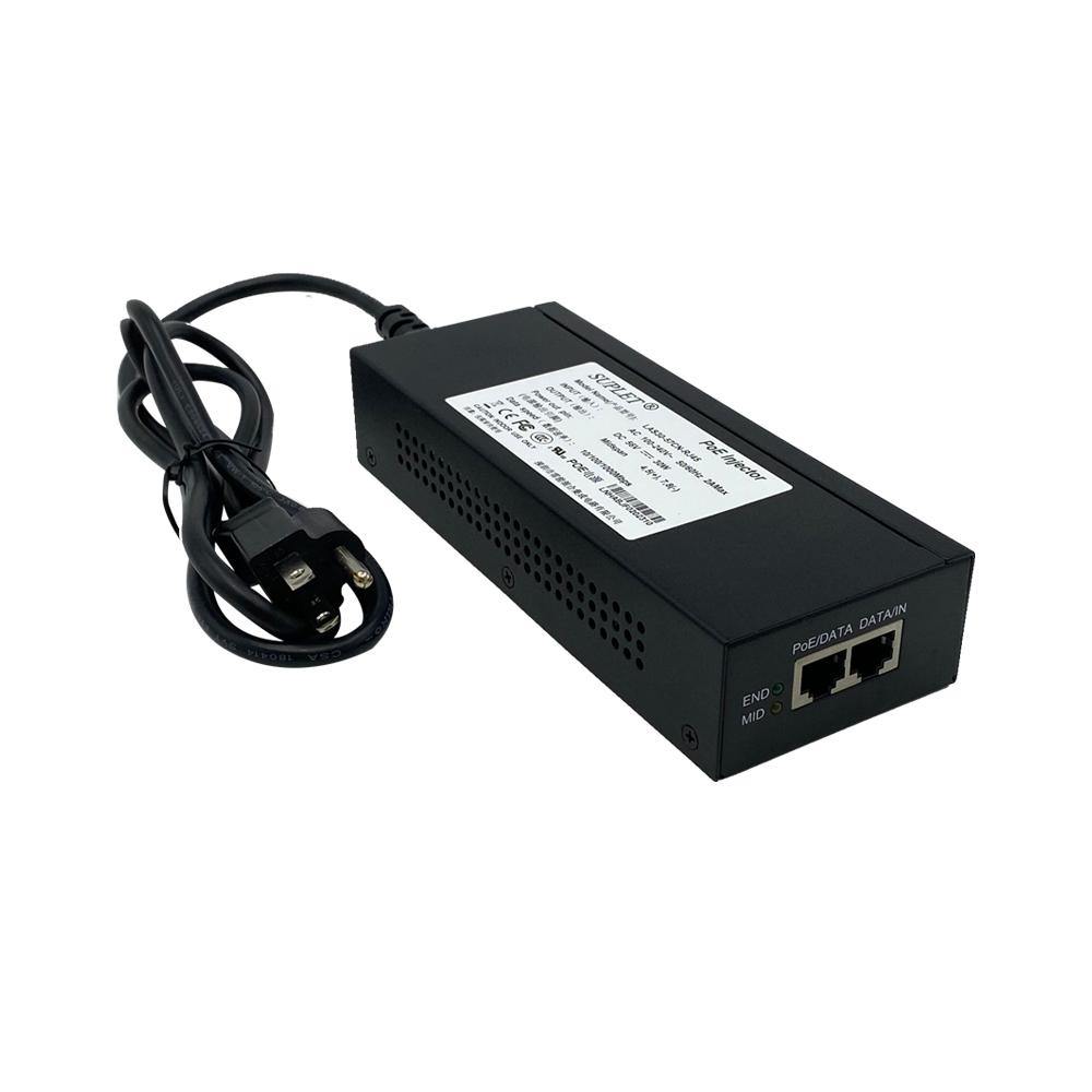 30W Gigabit Single Port Power Over Ethernet PoE Injector, 802.3at PoE