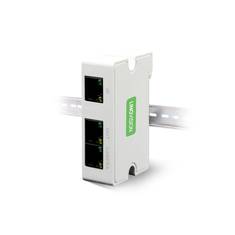 LINOVISION Mini Passive 2 Port POE Switch POE Extender IEEE 802.3af/at POE Repeater Splitter Power Over Ethernet 330ft Over Cat5/6 Cable Powering 2 POE Devices Like IP Cameras Over One Cat5/6 Cable - LINOVISION US Store