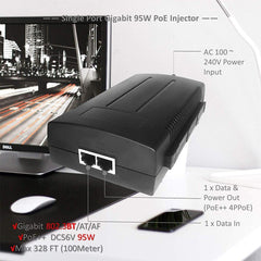 95W Gigabit Single Port 1000mbps PoE++ Switch Midspan PoE Injector, IEEE802.3bt / 802.3at 4PPoE Standard - LINOVISION US Store