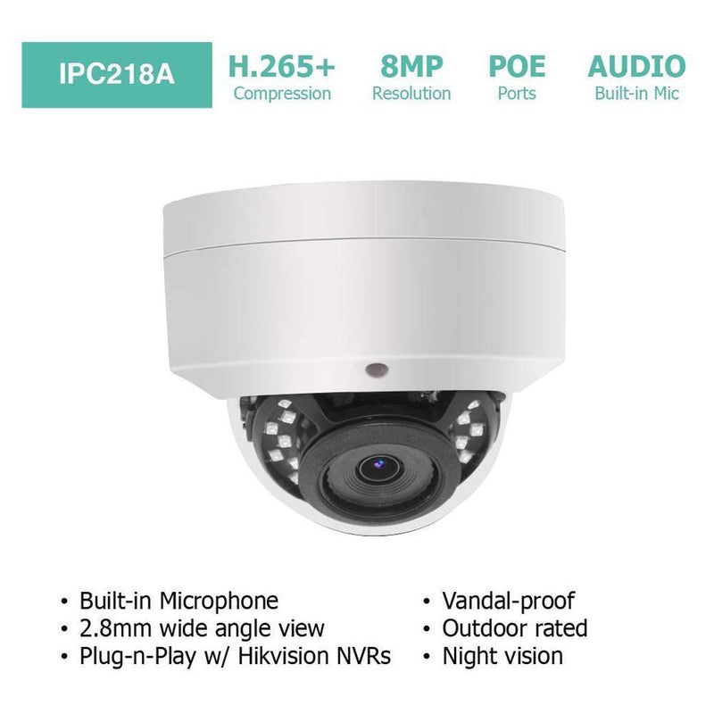 8MP IP Mini Dome PoE Camera With Built-in Mic Full Metal Housing (IPC218A) - LINOVISION US Store