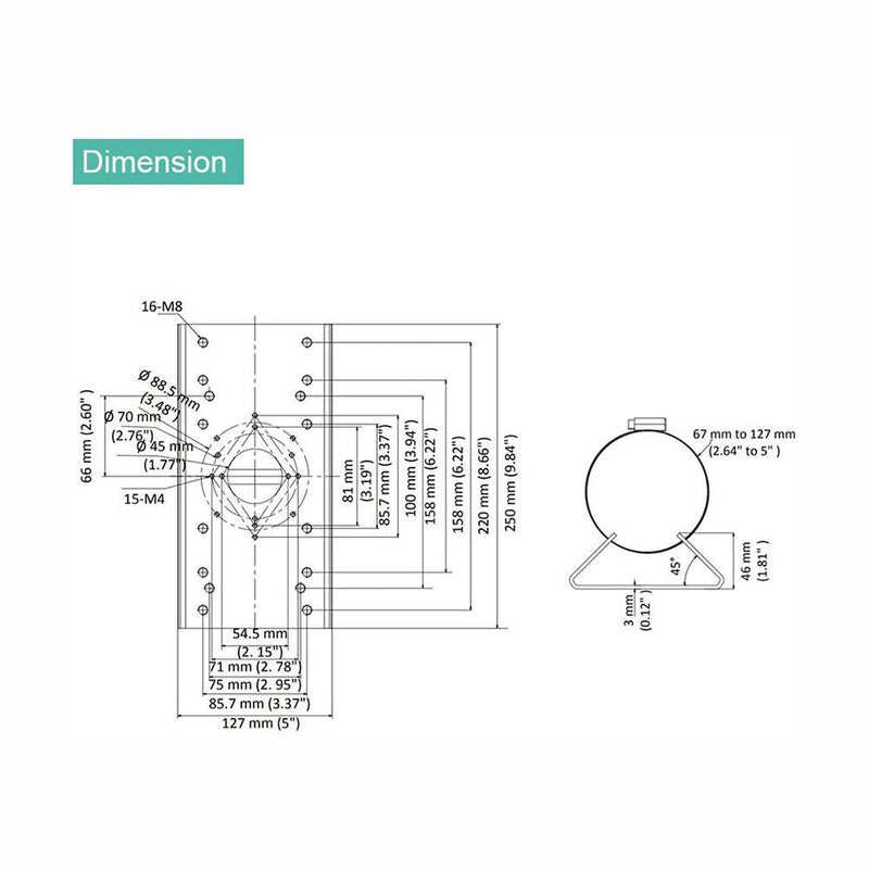 DS-1275ZJ-SUS Pole Mount Bracket for Hikvision Bullet Cameras  (Bracket-3XPOLE ) - LINOVISION US Store