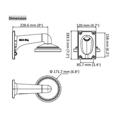 Hikvision Wall Mounting Bracket for 4-inch PTZ Camera (DS-1605ZJ ) - LINOVISION US Store