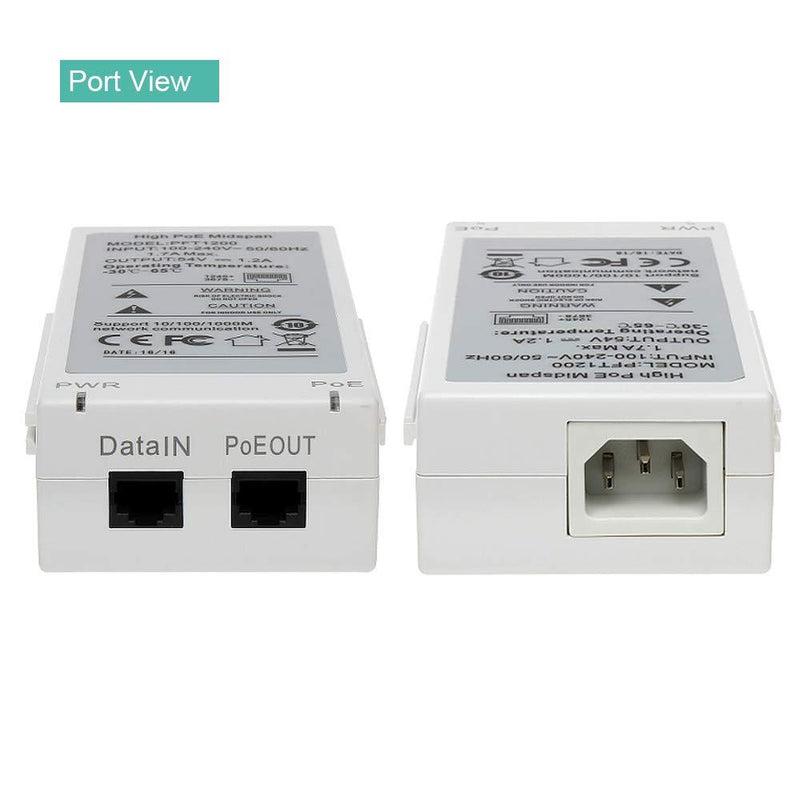 60W Gigabit Ultra POE Injector PFT1200 Single Port Hi-POE Midspan 802.3at/af, 10/100/1000Mbps - LINOVISION US Store