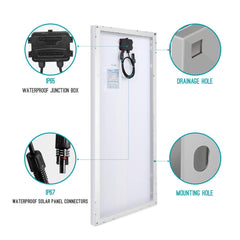 100 Watt 12 Volt Monocrystalline Solar Panel, Compact Design 42.2 X 19.6 X 1.38 in - LINOVISION US Store