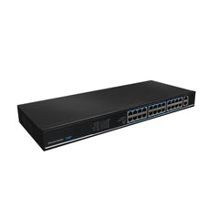 24 Port PoE Switch, 802.3at/af PoE+ 250W Unmanaged Switch with 2 Gigabit Uplink Ports, Support PoE Automatic Reboot and One Key Vlan Mode - LINOVISION US Store