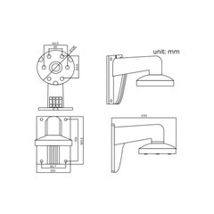 DS-1273ZJ-135 Wall-mount bracket for Hikvision VF DS-2CC52X1P(N)-VP, DS-2CC52X1P(N)-AVPIR2, DS-2CD2712F-I(S), DS-2CD2732F-I(S)white plastic - LINOVISION US Store