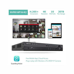 16 Channel 4K IP PoE Security Camera System 16ch 4K NVR and 16 Outdoor 8MP Dome PoE IP Cameras with 4TB HDD - LINOVISION US Store