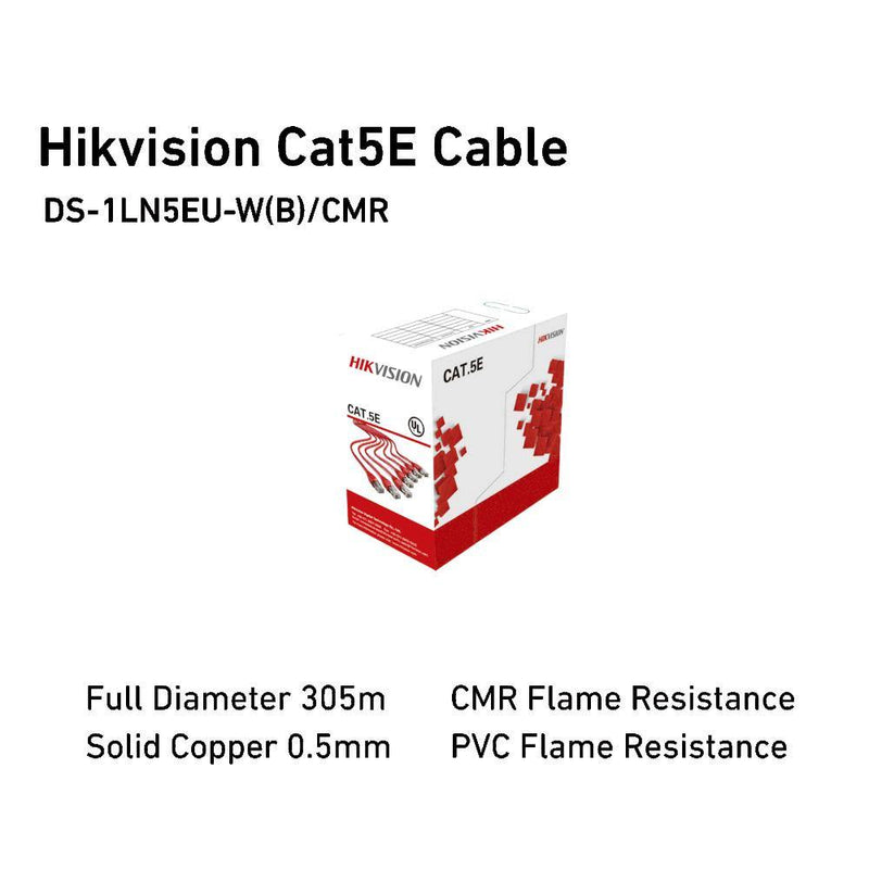 HIKVISION DS-1LN5EU-W/CMR 1000ft CCU UTP Cable, 24 AWG, 4 twisted pair, unshielded, Cat5e Cable, Blue - LINOVISION US Store