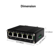 5 Ports Full Gigabit POE Switch with DC12V ~ DC48V Input and Voltage Booster,Total IEEE802.3at POE Power Budget 120W, POE Supply for Solar Power System or Vehicle & RV - LINOVISION US Store