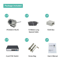 LINOVISION 5MP 2.8-12mm Lens 316L Stainless Steel Underwater POE IP Camera with White LEDs Working in 165ft Lake Water or Ocean Water, Comes with 33ft Cable (IPC425Z-316LAC) - LINOVISION US Store