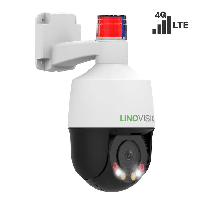 4G LTE SIM Cellular PTZ Camera with Active Deterrence and Human/Vehicle Filtering - LINOVISION US Store