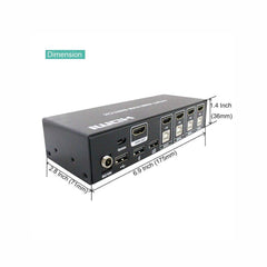 4K HDMI KVM Switch 4 Port USB KVM HDMI Switch, Support Button Switch,Hotkey Switch and Auto Scan Switch - LINOVISION US Store