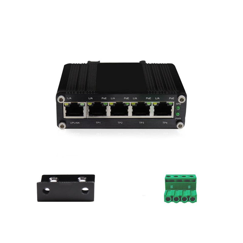5 Ports Full Gigabit POE Switch with DC12V ~ DC48V Input and Voltage Booster,Total IEEE802.3at POE Power Budget 120W, POE Supply for Solar Power System or Vehicle & RV - LINOVISION US Store