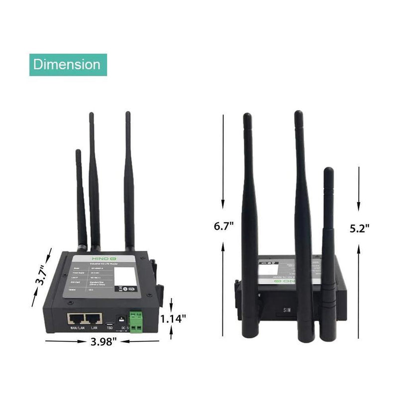 Industrial 4G LTE WiFi Router with SIM Card Slot, 4G VPN Router, Indusrial Cellular Router with one LAN Port, WAN Port and 3 Antenna, Supports T-Mobile, AT&T and DIN Rail Mounting - LINOVISION US Store