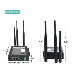Industrial 4G LTE WiFi Router with SIM Card Slot, 4G VPN Router, Indusrial Cellular Router with one LAN Port, WAN Port and 3 Antenna, Supports T-Mobile, AT&T and DIN Rail Mounting - LINOVISION US Store