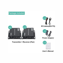 1080P Full HD HDMI Extender Over IP Kit Up to 395ft Over Cat5E/6 Cable with IR Remote Control, One to One, Up to 254 Combined RX in One to Many Connection Contains Transmitter and Receiver - LINOVISION US Store