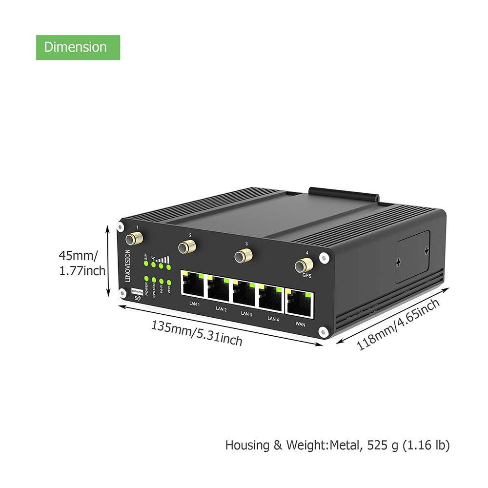 Industrial 5G Dual SIM Cellular Router