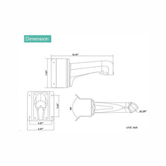 DS-1602ZJ Corner Long Arm Wall Corner Mount Bracket for Hikvision Speed Dome Camera - LINOVISION US Store