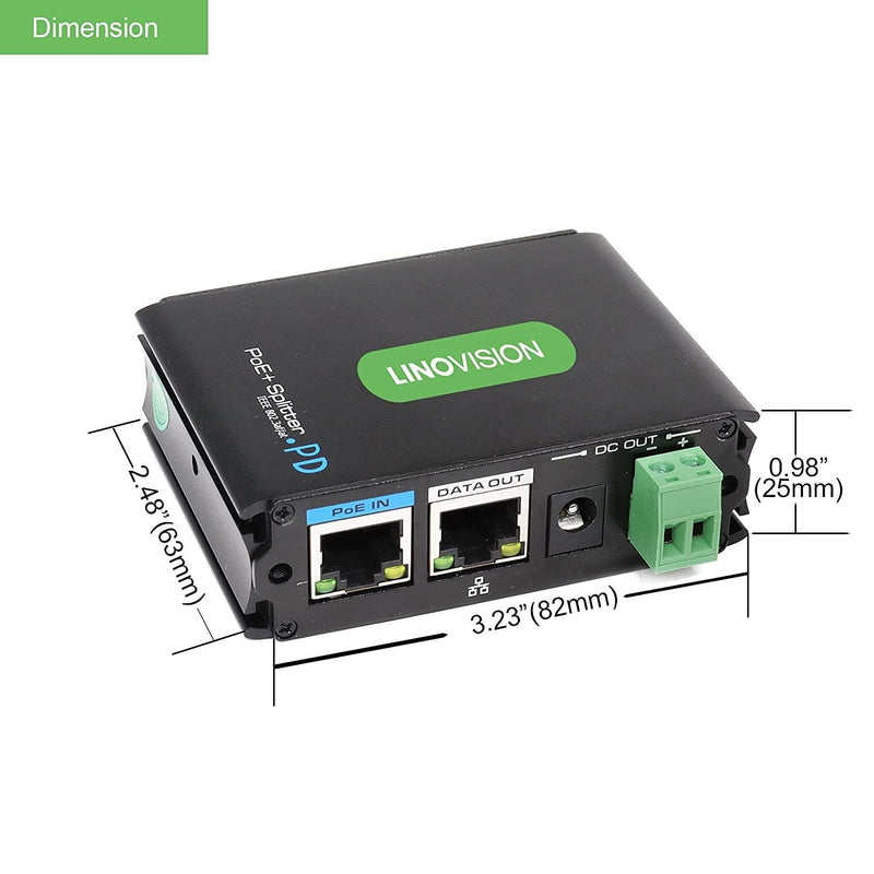 Industrial Gigabit POE+ Splitter, Hot Switchable DC12V or DC24V Output, Wide Voltage Input, IEEE802.3af/at POE to DC Power Supply for Security Cameras, Wireless AP, Access Control Systems - LINOVISION US Store