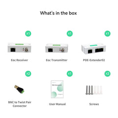 LINOVISION POE Over Coax EOC Converter + Mini Passive 2 Port POE Extender IP Over Coax Max 3000ft Power and Data Transmission Over Regular RG59 Coaxial Cable - LINOVISION US Store