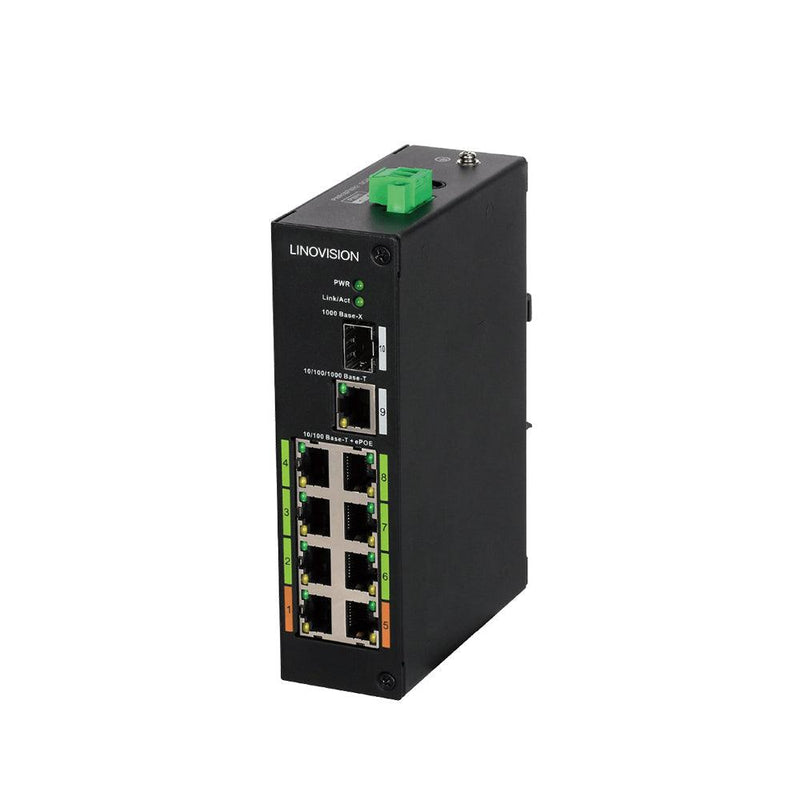 8 Port Industrial POE & EOC Hybrid ePOE Switch with Ethernet Over Coax Technology Supports POE Over Coax Transmission Comes with 8 EOC Adapters and EOC Transmitters - LINOVISION US Store