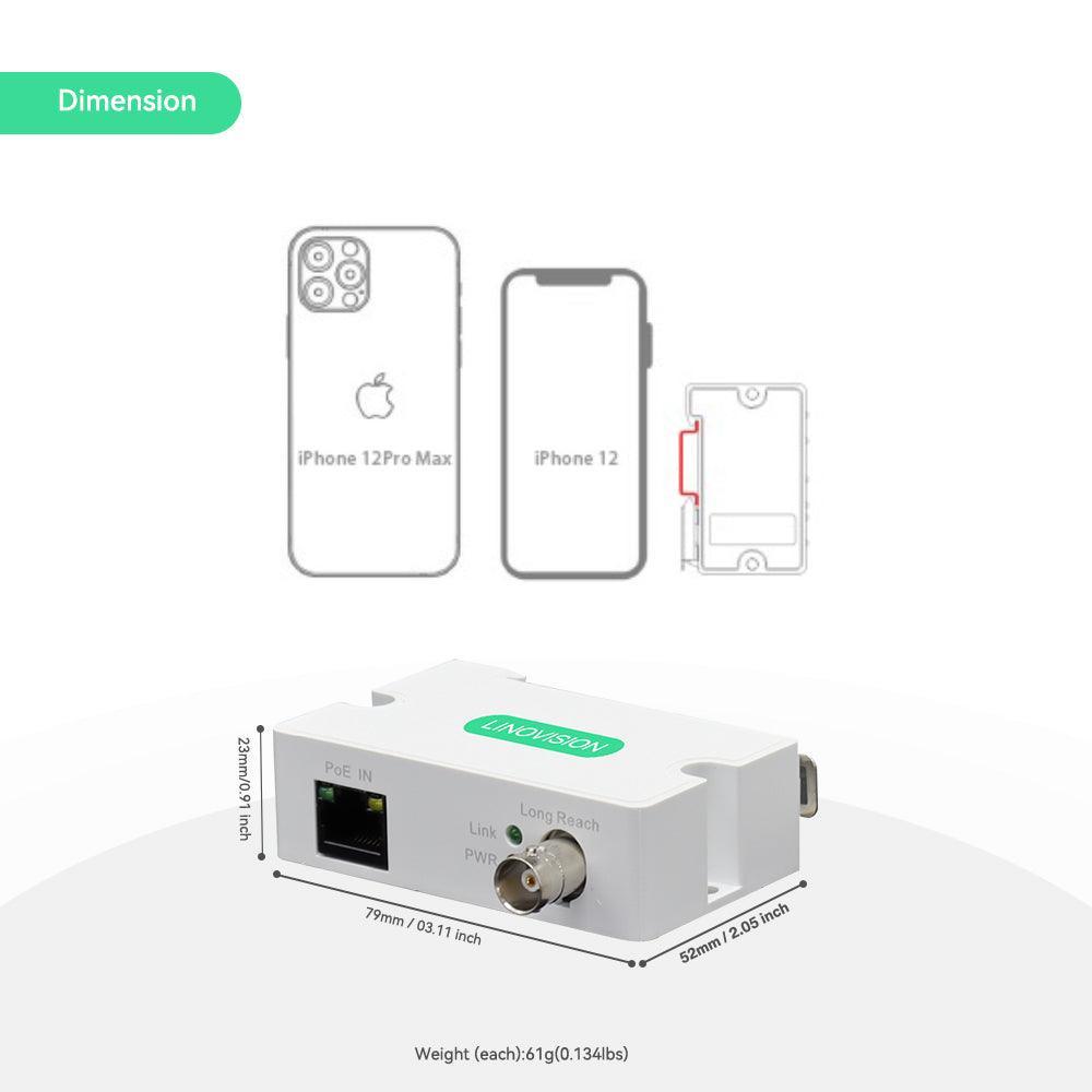 PoE + Ethernet over Coax (EOC) Converter (10 Pack)