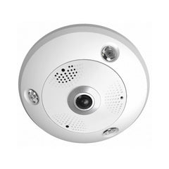 New H.265+ 12MP IP fish-eye panoramic camera 50ft IR built-in Mic and Speaker audio/alarm - LINOVISION US Store