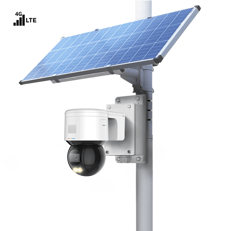 Complete and Easy to Install 4G LTE Solar Powered Camera System with 4MP Mini PT Dome Camera