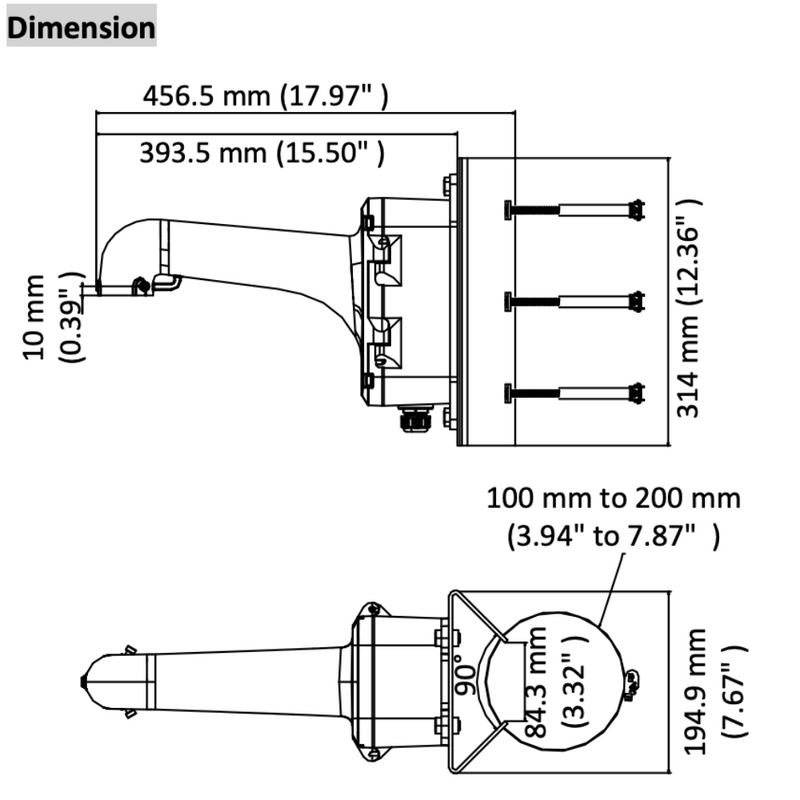 Wall-mount & Pole-mount PTZ Bracket with built-in 4G LTE & WiFi Connectivity