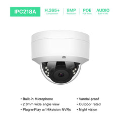 8 Channel 4K IP PoE Security Camera System 8ch 4K NVR with 2TB HDD and 4 Outdoor 8MP PoE IP Dome Cameras - LINOVISION US Store