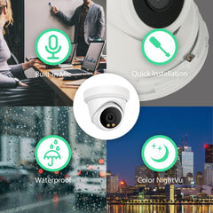 8 Channel 5MP PoE IP Camera System 8CH 4K NVR and 6 Pcs 5MP Night ColorVu PoE Turret Security Cameras with 2TB HDD - LINOVISION US Store