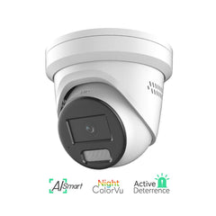 4MP AI Smart Night ColorVu IP Turret Dome Camera support Active Deterrence with Strobe Light and Audio Alarm - LINOVISION US Store