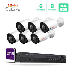8 Channel 4K NVR PoE IP Camera System H.265+ 8 Channel 4K NVR and 6 Pcs 8MP Colorful Night View PoE Bullet Security Cameras With 2TB HDD - LINOVISION US Store