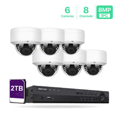 8 Channel 4K IP PoE Security Camera System 8ch 4K NVR with 2TB HDD and 6 Outdoor 8MP PoE IP Dome Cameras - LINOVISION US Store