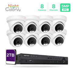 8 Channel 5MP PoE IP Camera System 8CH 4K NVR and 8 Pcs 5MP Night ColorVu PoE Turret Security Cameras with 2TB HDD - LINOVISION US Store
