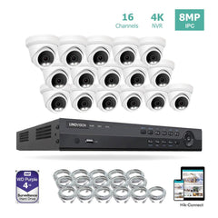 16 Channel 4K IP PoE Security Camera System 16ch 4K NVR and 16 8MP Colorful Night Vision Turret PoE IP Cameras with 4TB HDD Support Audio Night Vision POE Plug-n-Play - LINOVISION US Store