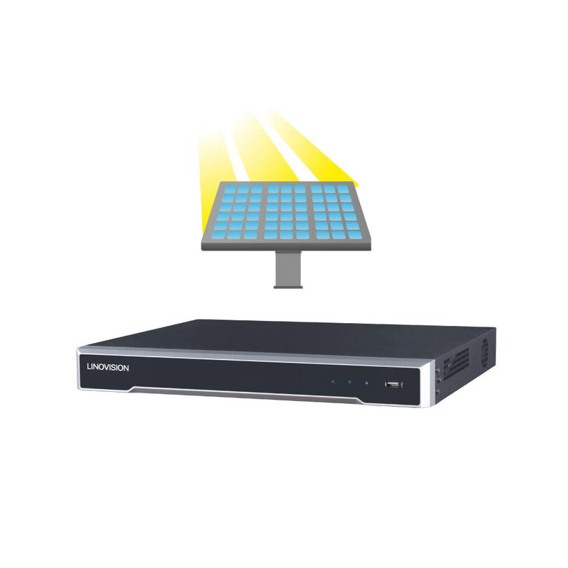 8ch 4K Solar NVR for Solar Powered Cameras and 4G LTE Wireless Cameras, Max. 20TB Storage - LINOVISION US Store