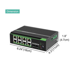 Industrial 8-Port Full Gigabit POE Switch, DC12V ~ DC48V Input and Voltage Booster, Total IEEE802.3at POE Power Budget 240W, POE Supply for Solar Power System or Vehicle & RV - LINOVISION US Store