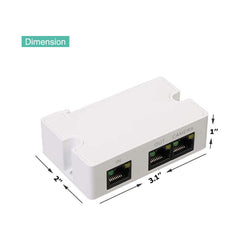 LINOVISION Mini Passive 2 Port POE Switch POE Extender IEEE 802.3af/at POE Repeater Splitter Power Over Ethernet 330ft Over Cat5/6 Cable Powering 2 POE Devices Like IP Cameras Over One Cat5/6 Cable - LINOVISION US Store