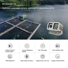 LINOVISION Underwater Camera Featuring 316L Anti-Corrosion Case IP68 1080P 2MP POE IP Camera 10 Meters Length Special Line Lens 2.8MM - LINOVISION US Store